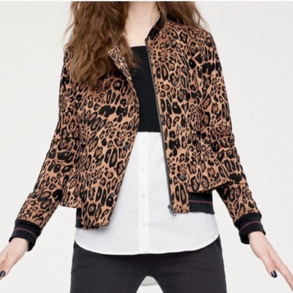 TROUVÉ Cheetah Leopard Peplum Jacket SZ XS